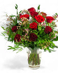 Shades of Red Long - Stem Roses - Green Fresh Florals + Plants