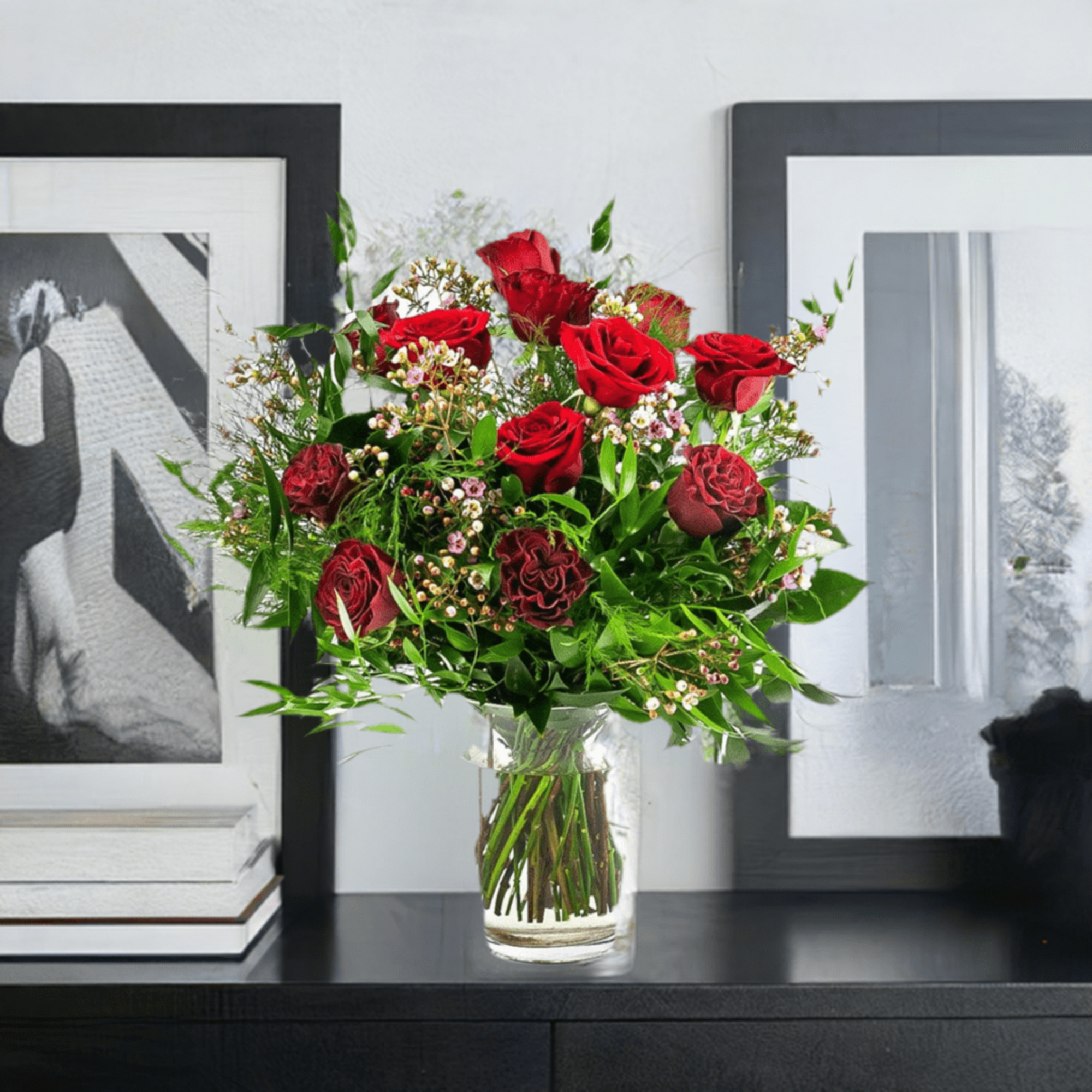 Shades of Red Long - Stem Roses - Green Fresh Florals + Plants