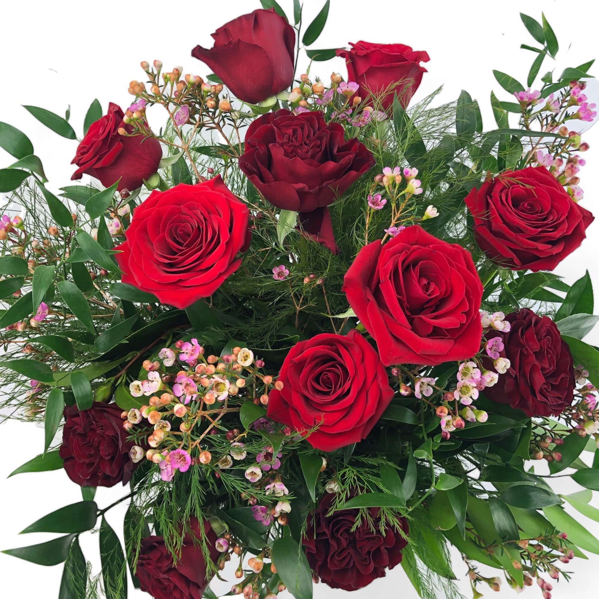 Shades of Red Long - Stem Roses - Green Fresh Florals + Plants