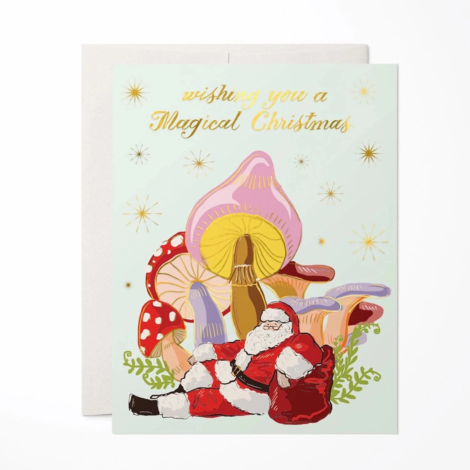 Shop Shroomin' Santa Christmas Card online from Green Fresh Florals + Plants