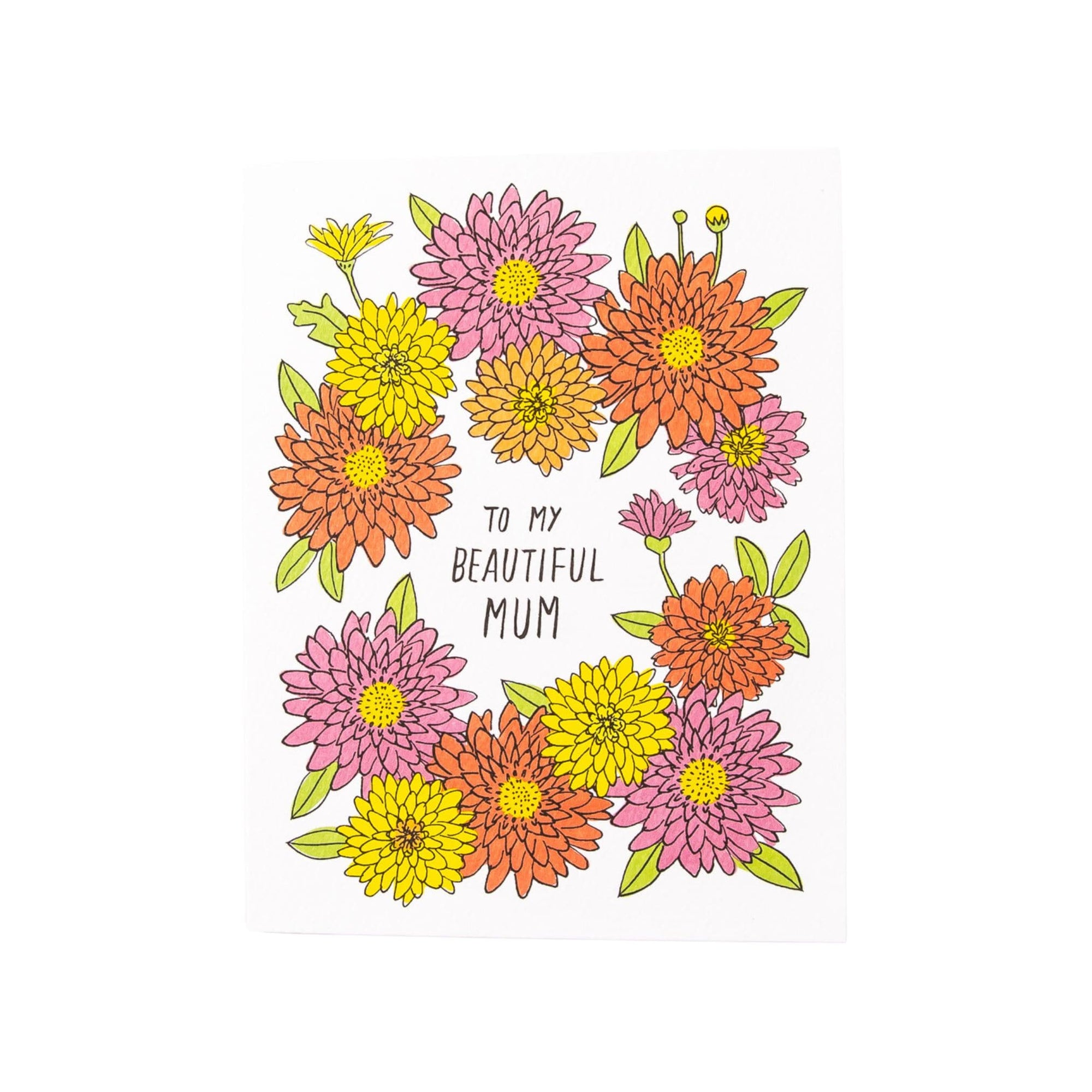 To My Beautiful Mum Card - Green Fresh Florals + Plants