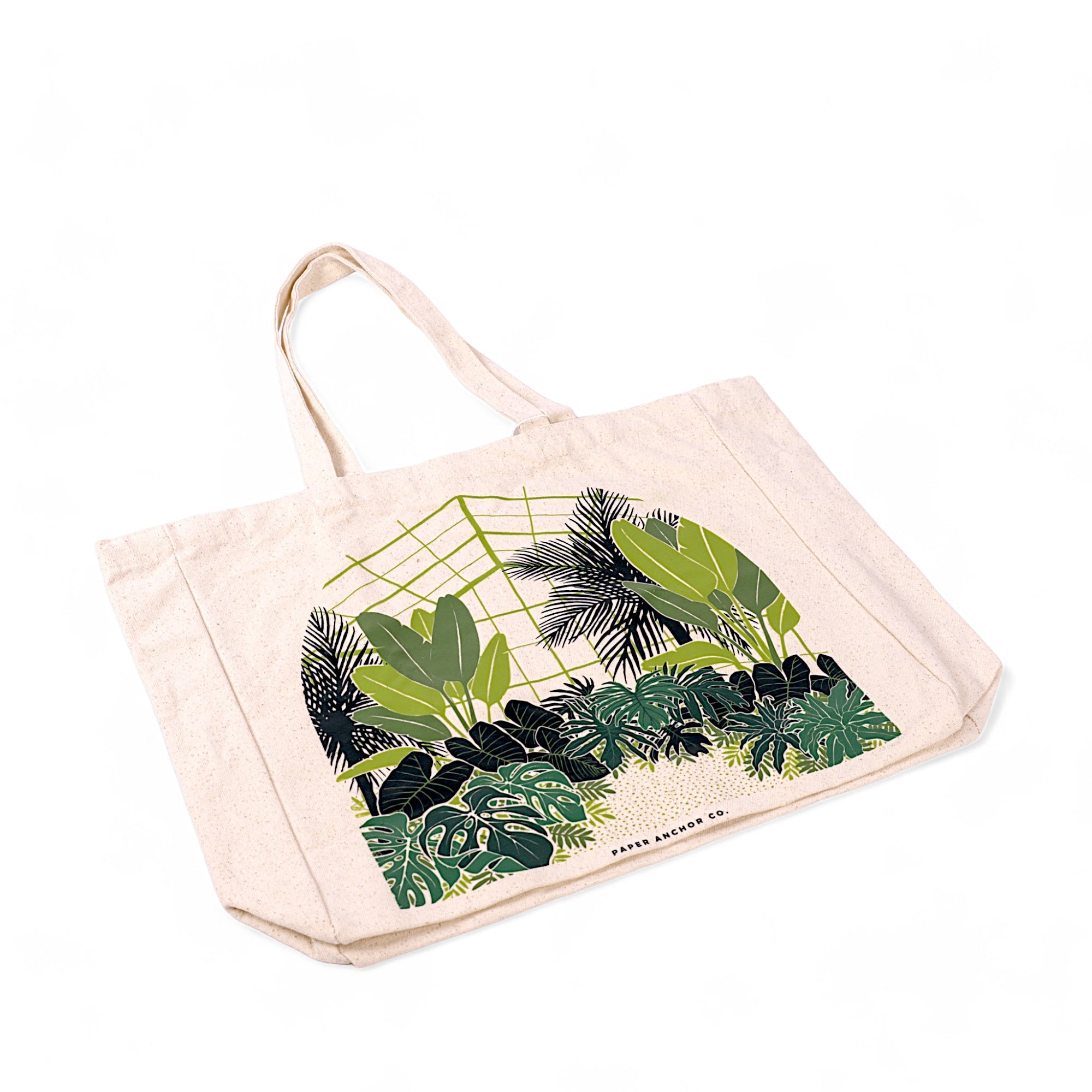 Tropical Conservatory Tote - Green Fresh Florals + Plants