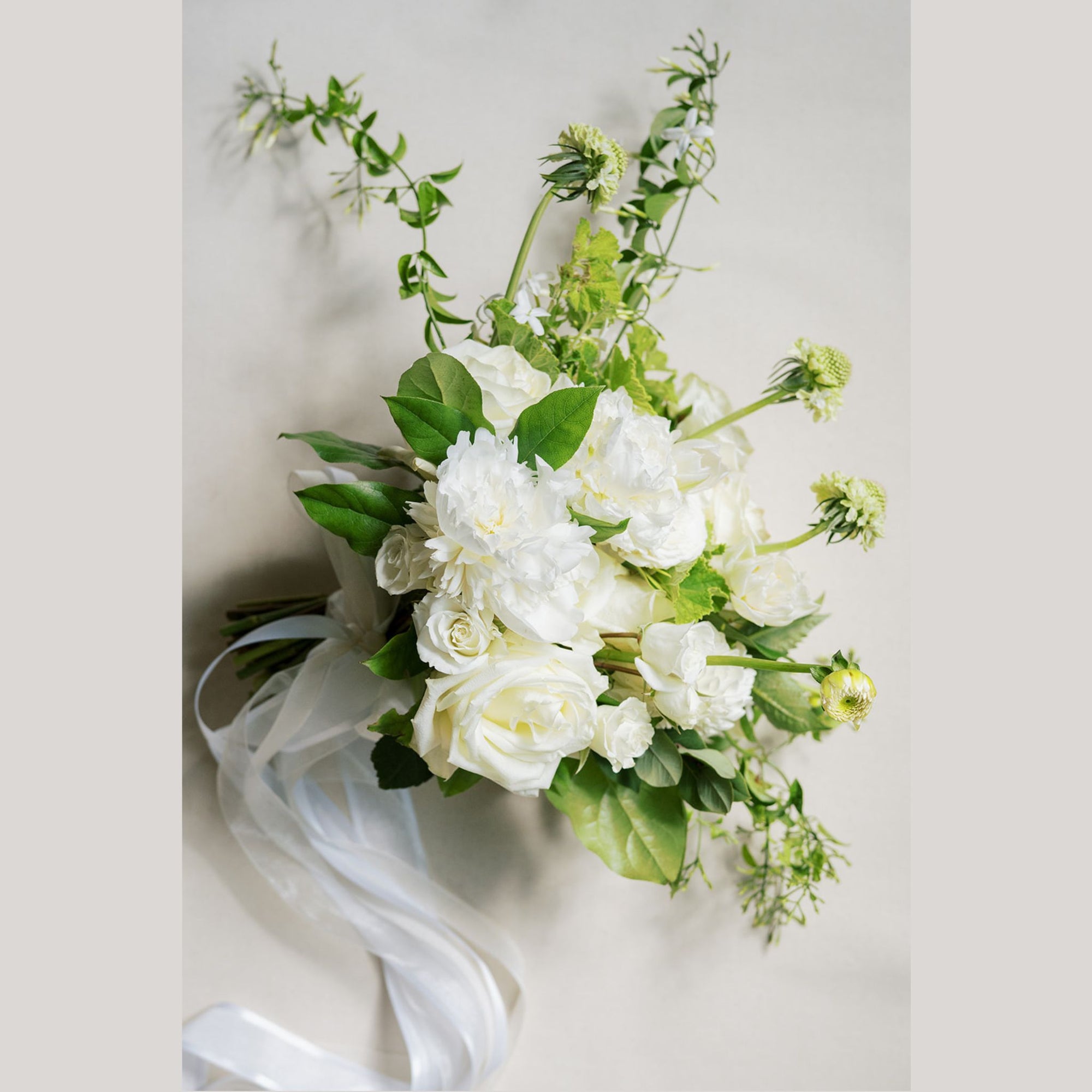 White A la Carte Bridal Bouquet - Green Fresh Florals + Plants