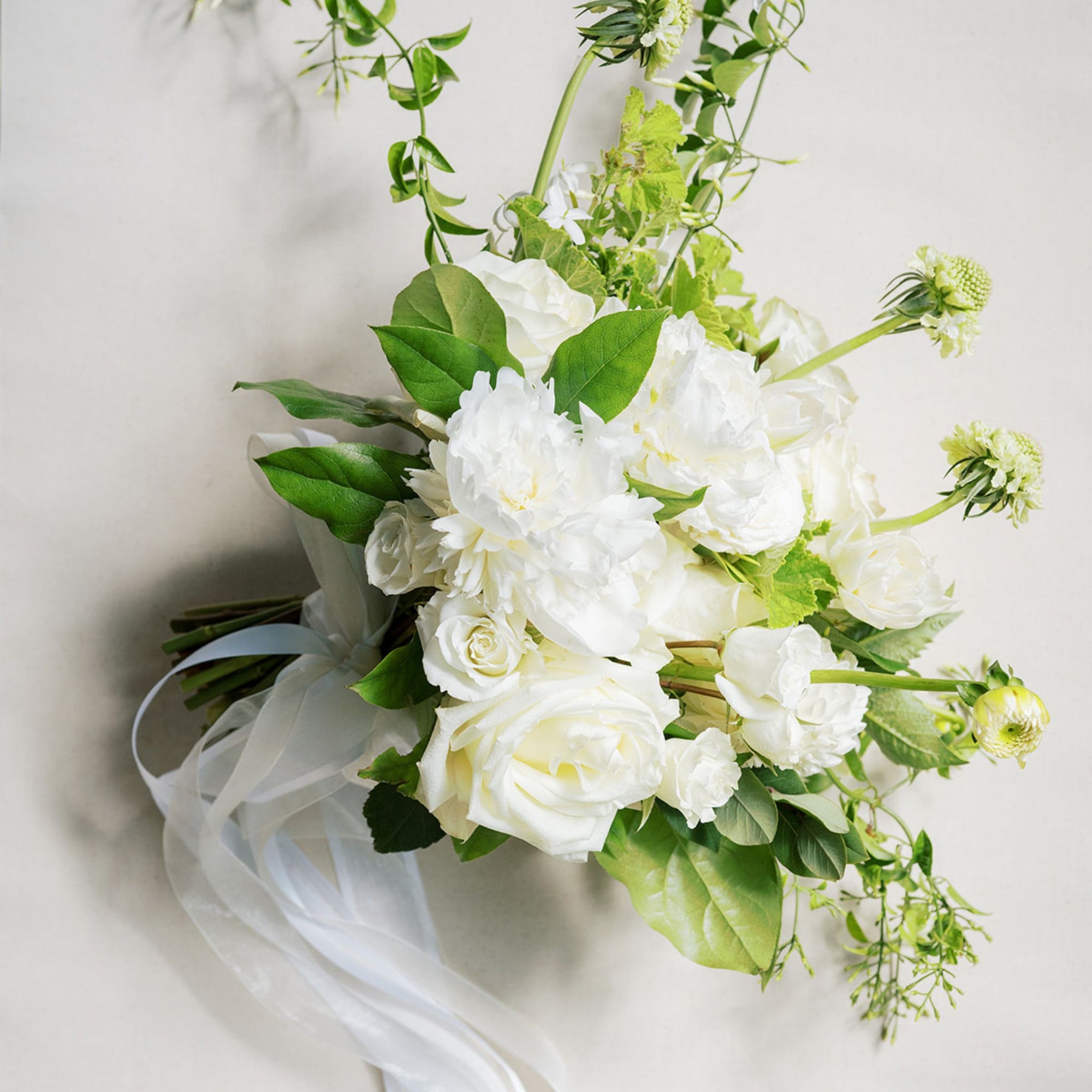 White A la Carte Bridal Bouquet - Green Fresh Florals + Plants