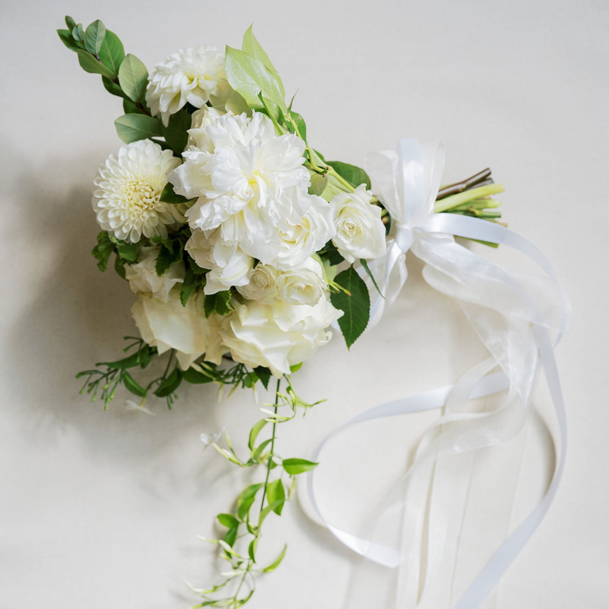 White A la Carte Bridesmaid Bouquet - Green Fresh Florals + Plants