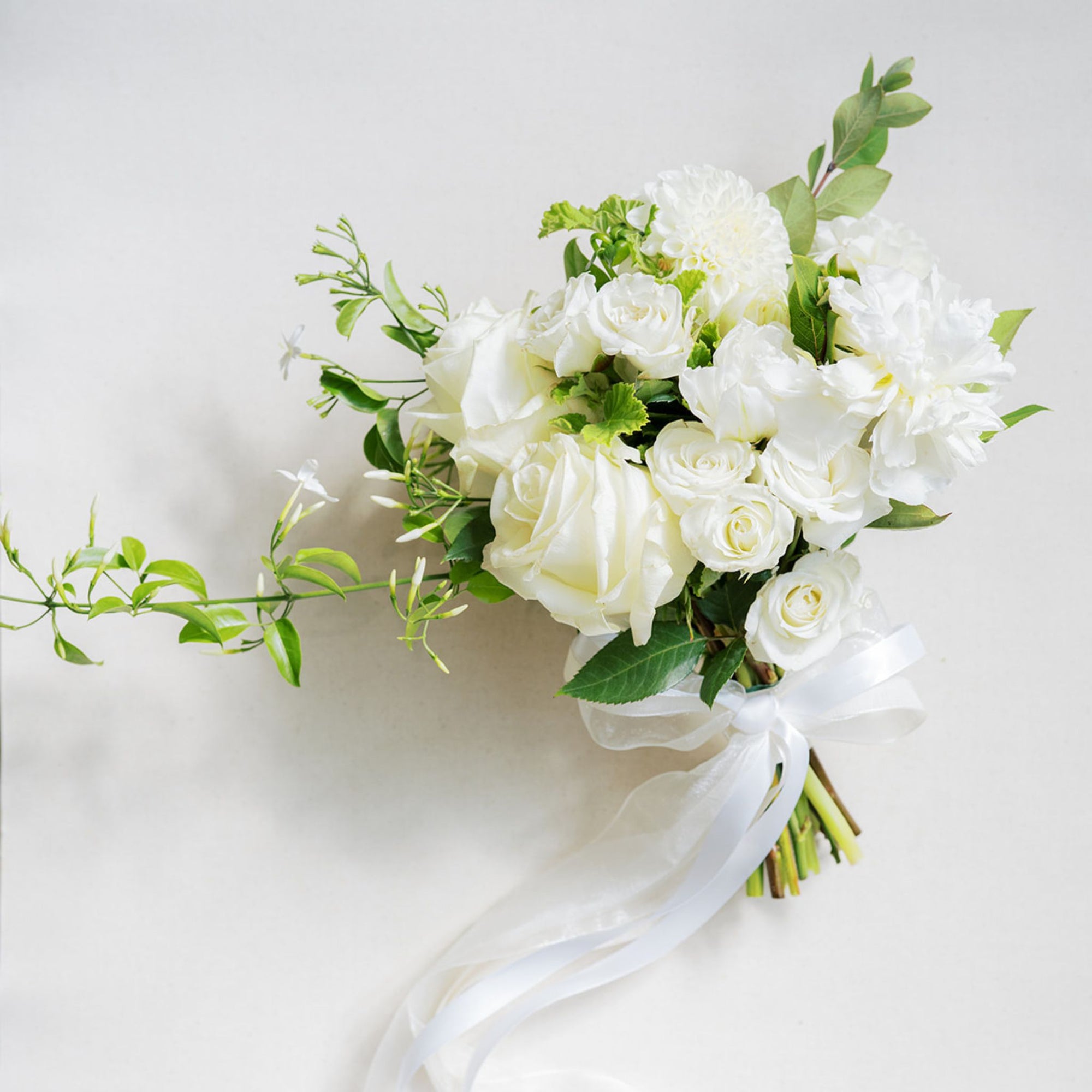 White A la Carte Bridesmaid Bouquet - Green Fresh Florals + Plants