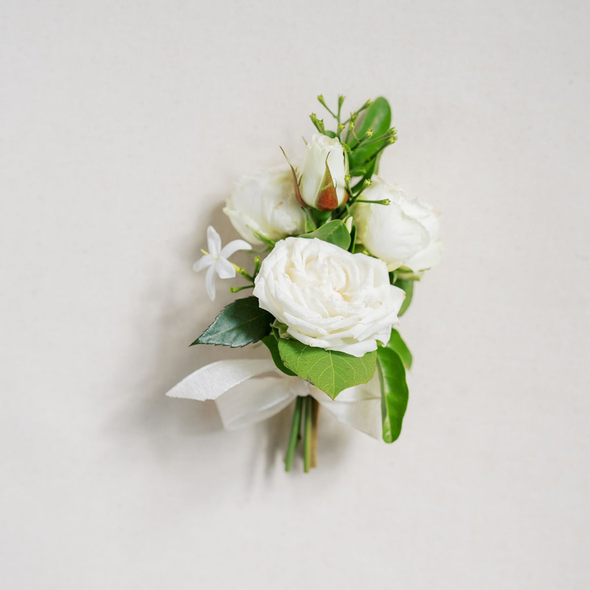 White A la Carte Corsage - Green Fresh Florals + Plants