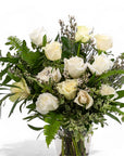 White Long - Stem Roses - Green Fresh Florals + Plants