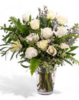 White Long - Stem Roses - Green Fresh Florals + Plants