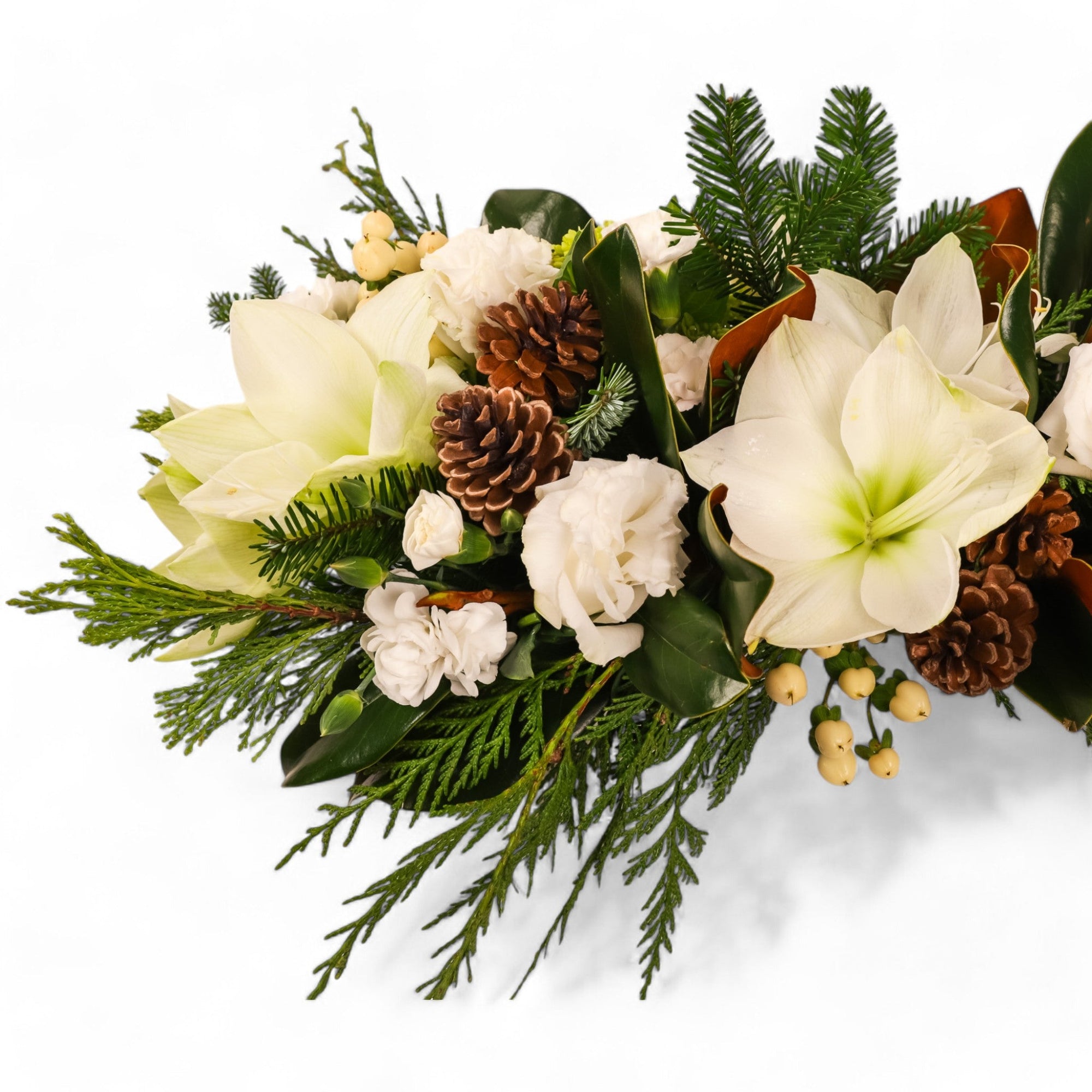 Winter Solstice Centerpiece - Green Fresh Florals + Plants