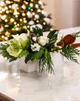 Winter Solstice Centerpiece - Green Fresh Florals + Plants