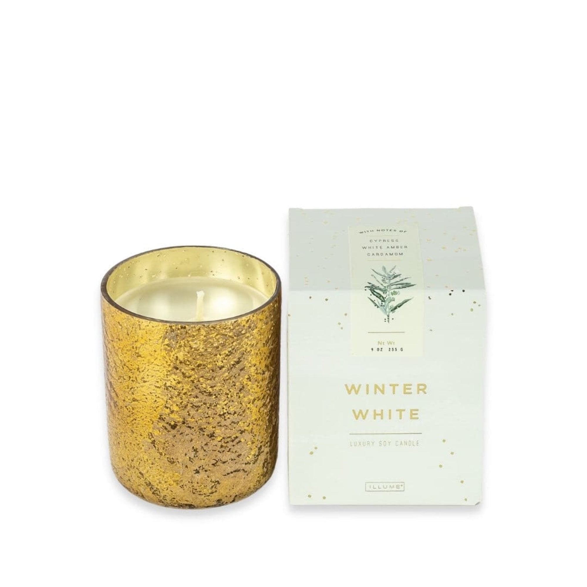 Winter White Luxe Candle - Green Fresh Florals + Plants