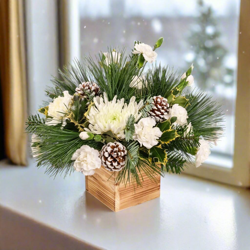 Wintry White Delight - Green Fresh Florals + Plants