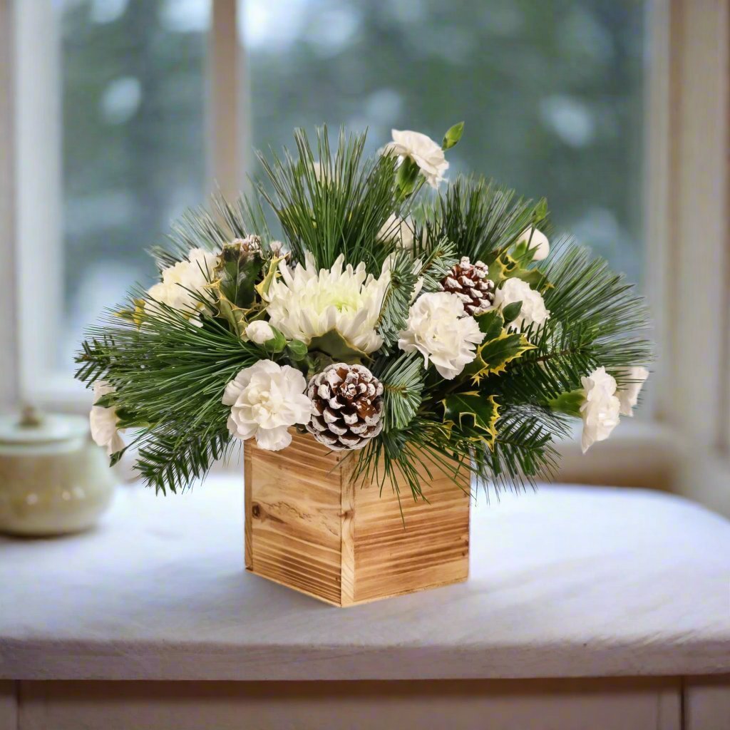 Wintry White Delight - Green Fresh Florals + Plants