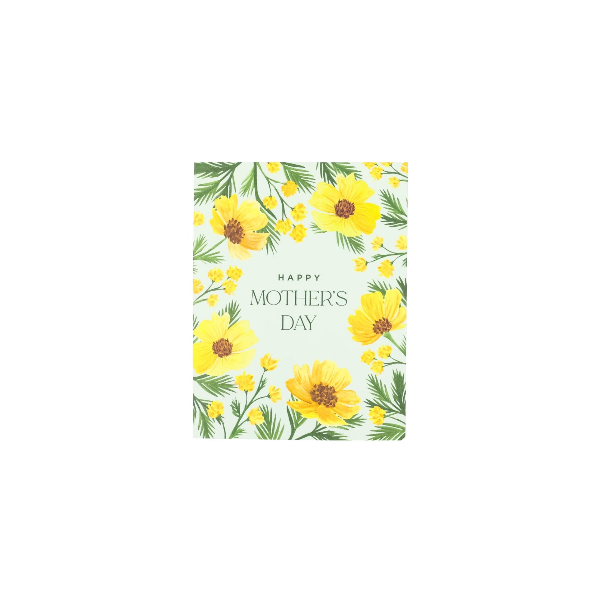 Yellow Floral Mother&#39;s Day Card - Green Fresh Florals + Plants