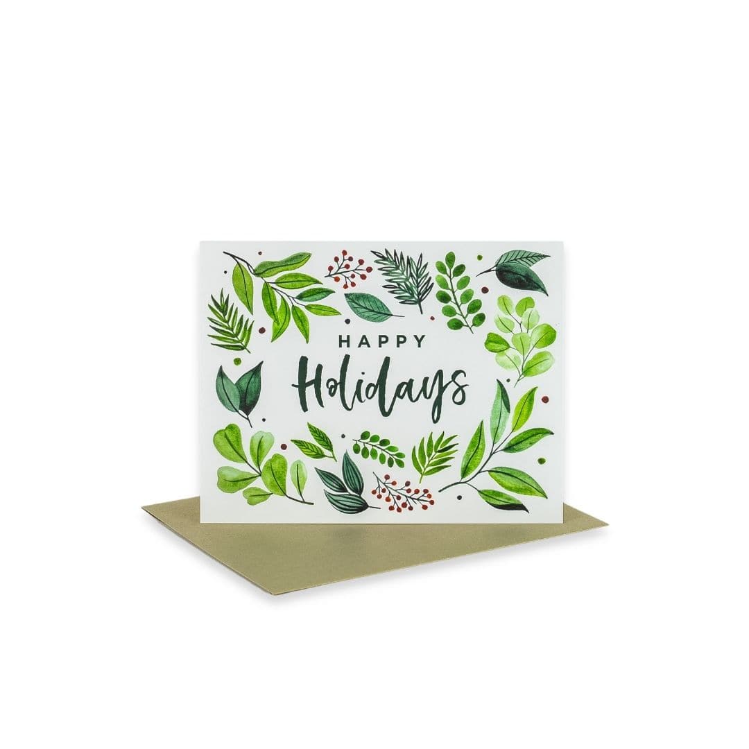 Shop Happy Holidays Foliage Greeting Card | Green Fresh Florals + Plants online from Green Fresh Florals + Plants