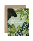 Alocasia Happy Birthday Card - Green Fresh Florals + Plants