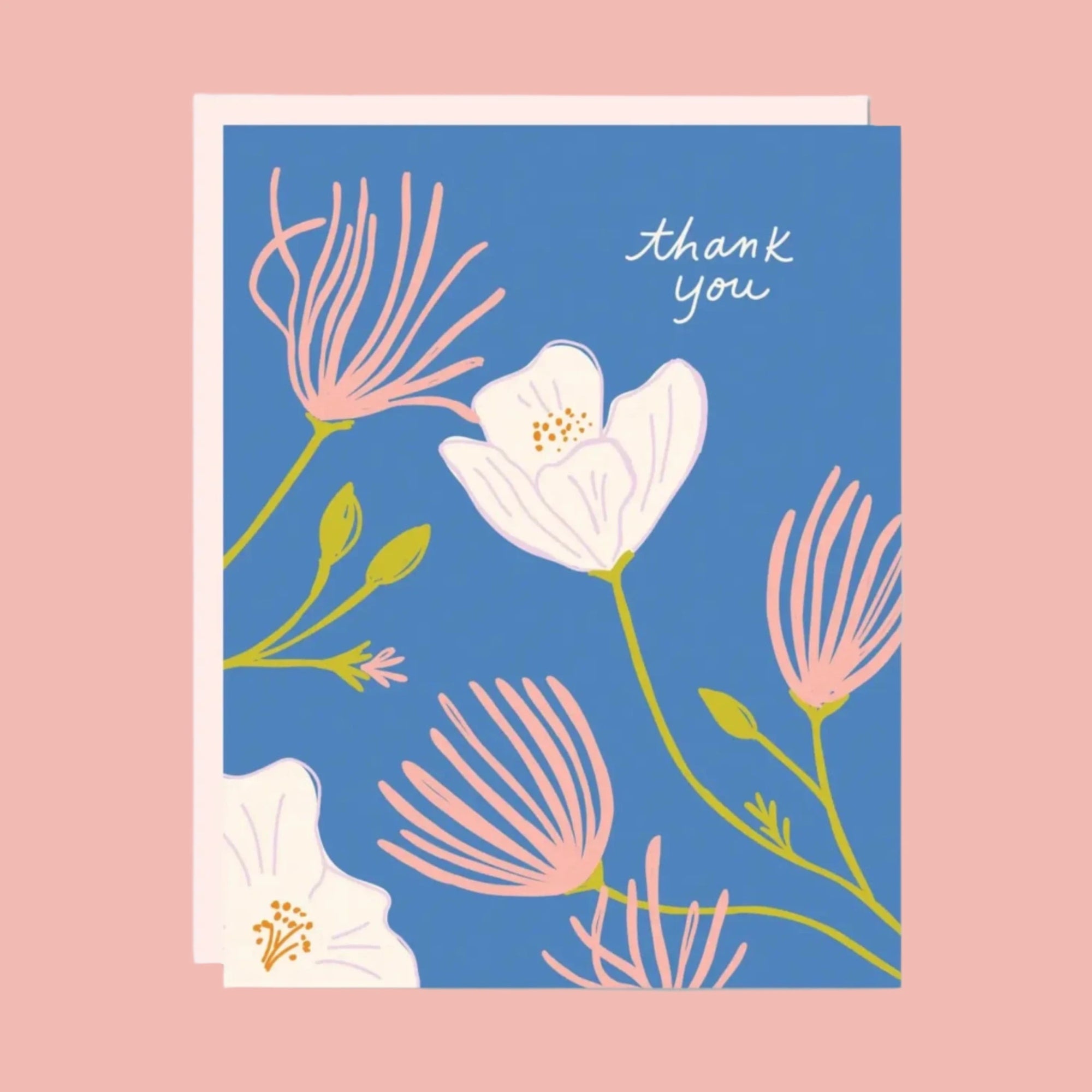 Apache Plume Thank You Card - Green Fresh Florals + Plants