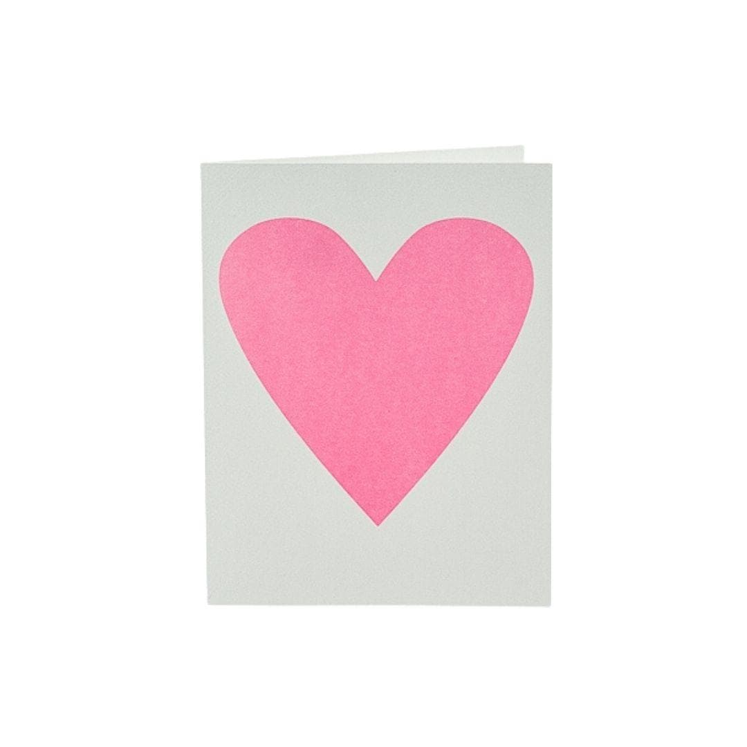 Baby Pink Heart Card - Green Fresh Florals + Plants