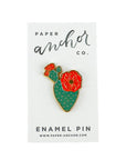 Blooming Cactus Lapel Pin - Green Fresh Florals + Plants