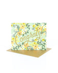 Blue Meadow Congrats Card - Green Fresh Florals + Plants