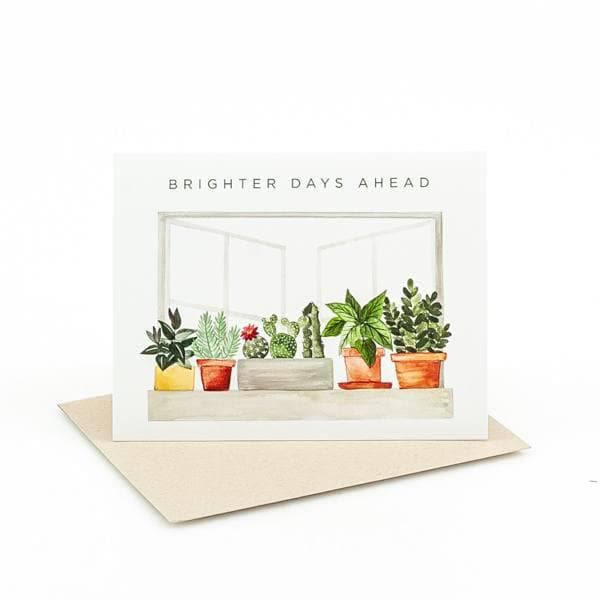Brighter Days Ahead Card - Green Fresh Florals + Plants