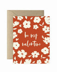 Brush Floral Valentine's Day Greeting Card - Green Fresh Florals + Plants