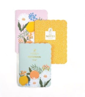 Citrus Florals - 3 Pack Journals - Green Fresh Florals + Plants