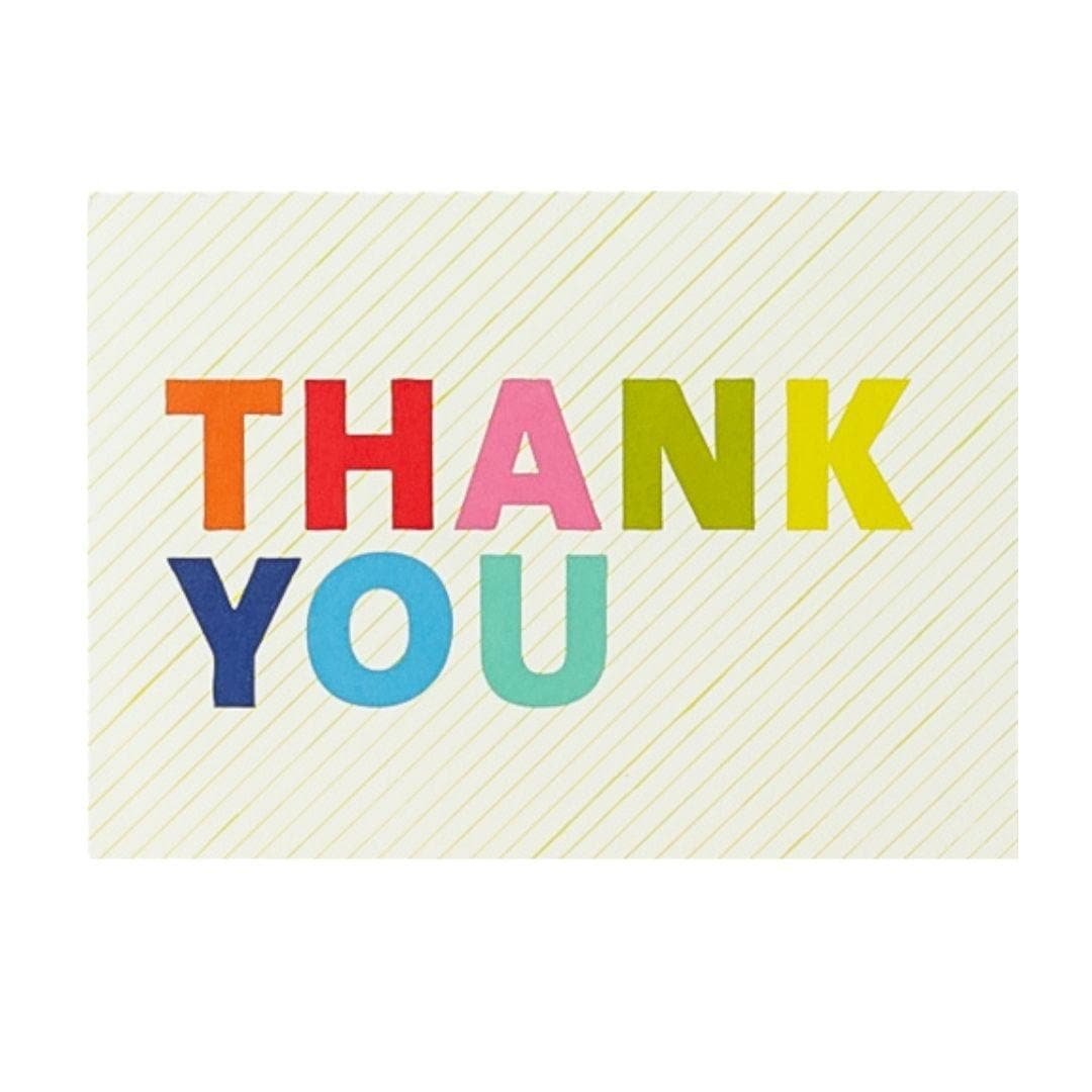 Colorful Thank You Card - Green Fresh Florals + Plants
