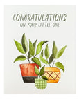 Congrats on Your Little One Card - Green Fresh Florals + Plants