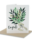 Congrats Wedding Bouquet Card - Green Fresh Florals + Plants