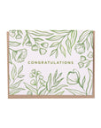 Congratulations Botanical Greeting Card - Green Fresh Florals + Plants