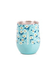 Ditsy Floral Blue Stemless Cup - Green Fresh Florals + Plants