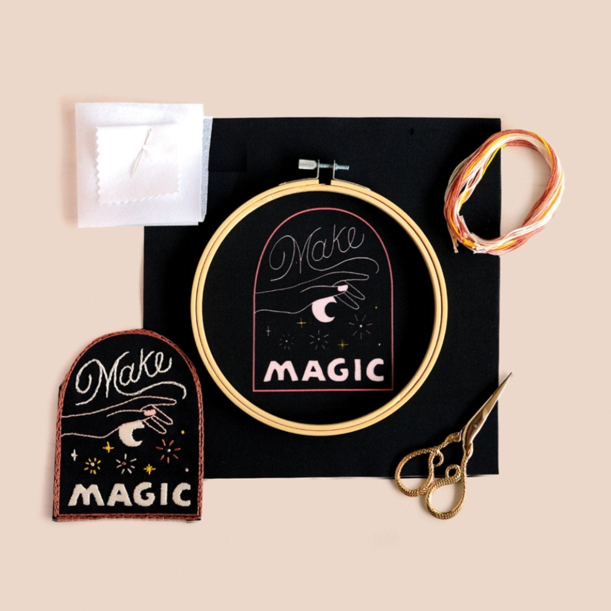 DIY Make Magic Embroidery Patch Kit - Green Fresh Florals + Plants