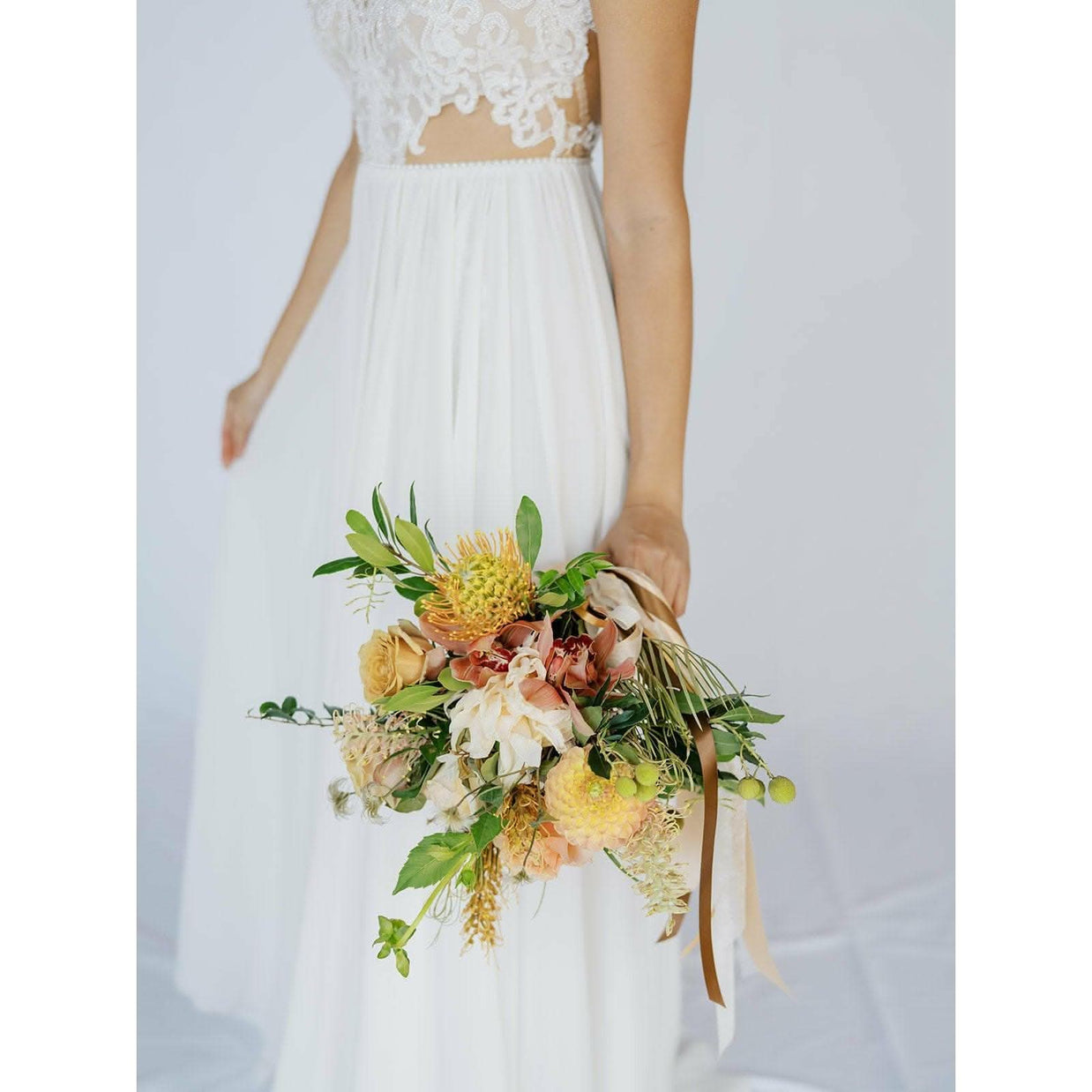 Earthy a la Carte Wedding Bridal Bouquet - Green Fresh Florals + Plants