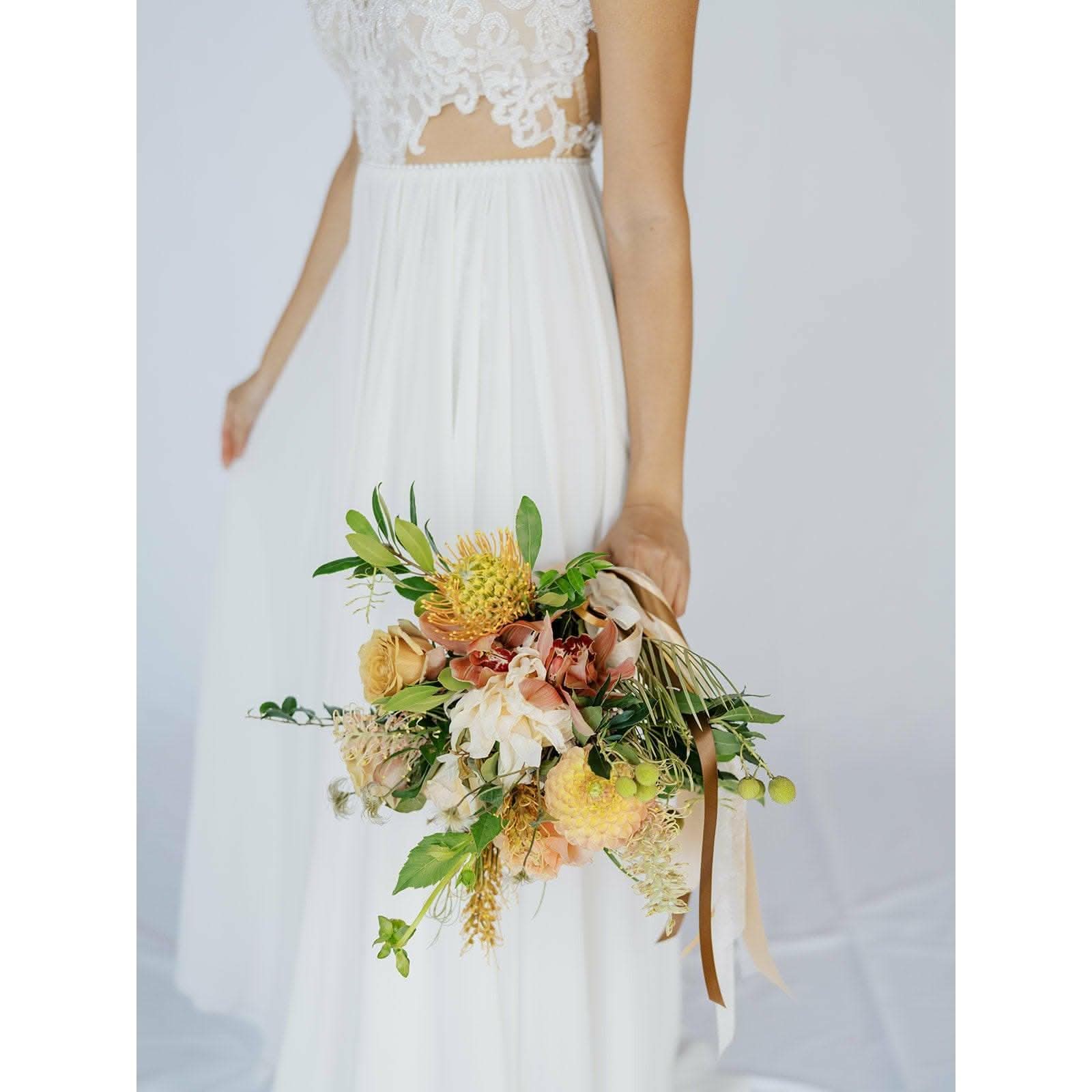 Earthy a la Carte Wedding Bridal Bouquet - Green Fresh Florals + Plants