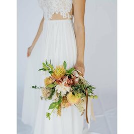 Earthy a la Carte Wedding Bridal Bouquet - Green Fresh Florals + Plants