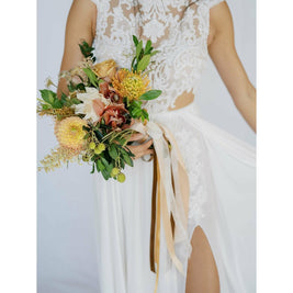 Earthy a la Carte Wedding Bridal Bouquet - Green Fresh Florals + Plants