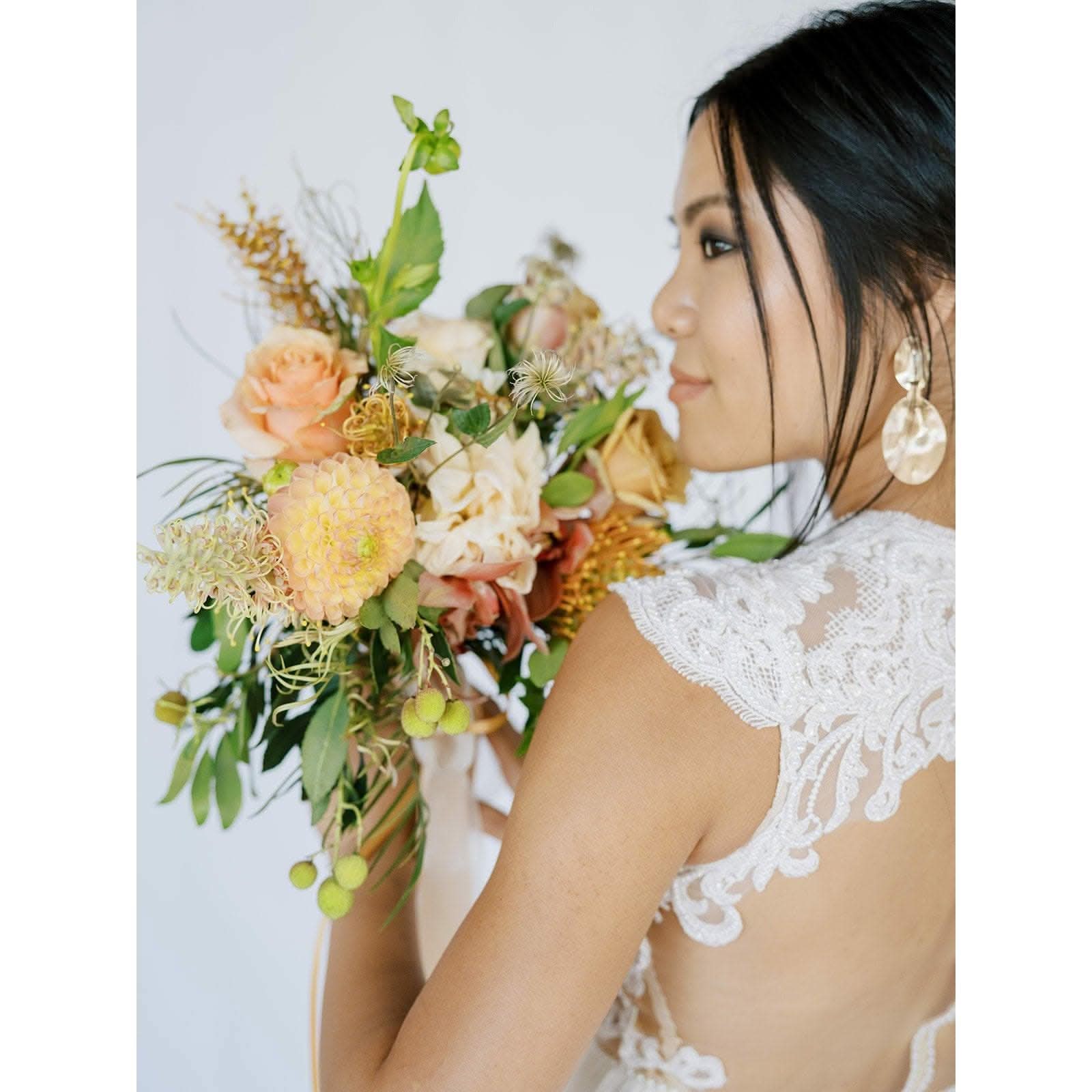 Earthy a la Carte Wedding Bridal Bouquet - Green Fresh Florals + Plants