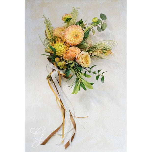 Earthy A la Carte Wedding Bridesmaid Bouquet - Green Fresh Florals + Plants