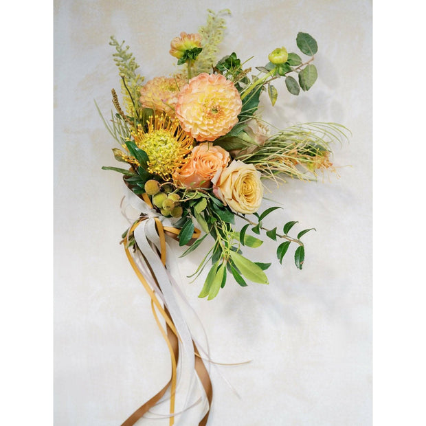 Earthy A la Carte Wedding Bridesmaid Bouquet - Green Fresh Florals + Plants