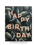 Emerald Forest Birthday Card - Green Fresh Florals + Plants