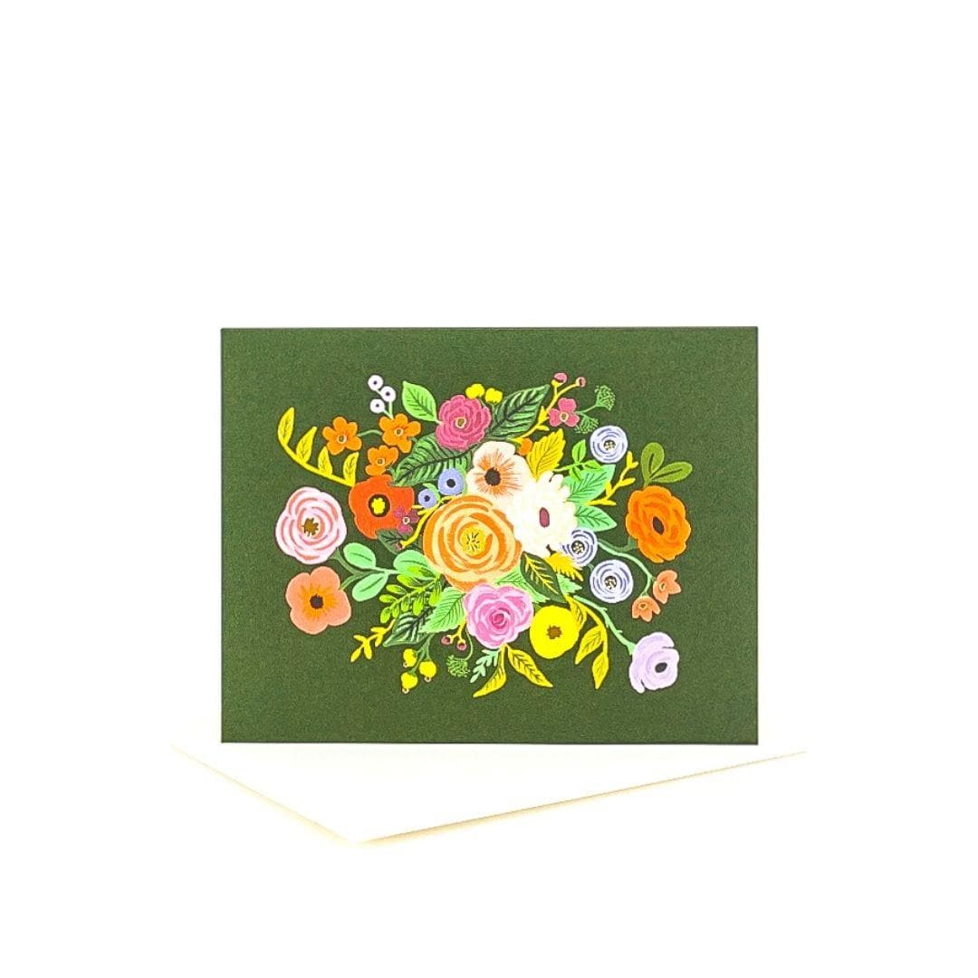 Garden Party Rose Card - Green Fresh Florals + Plants