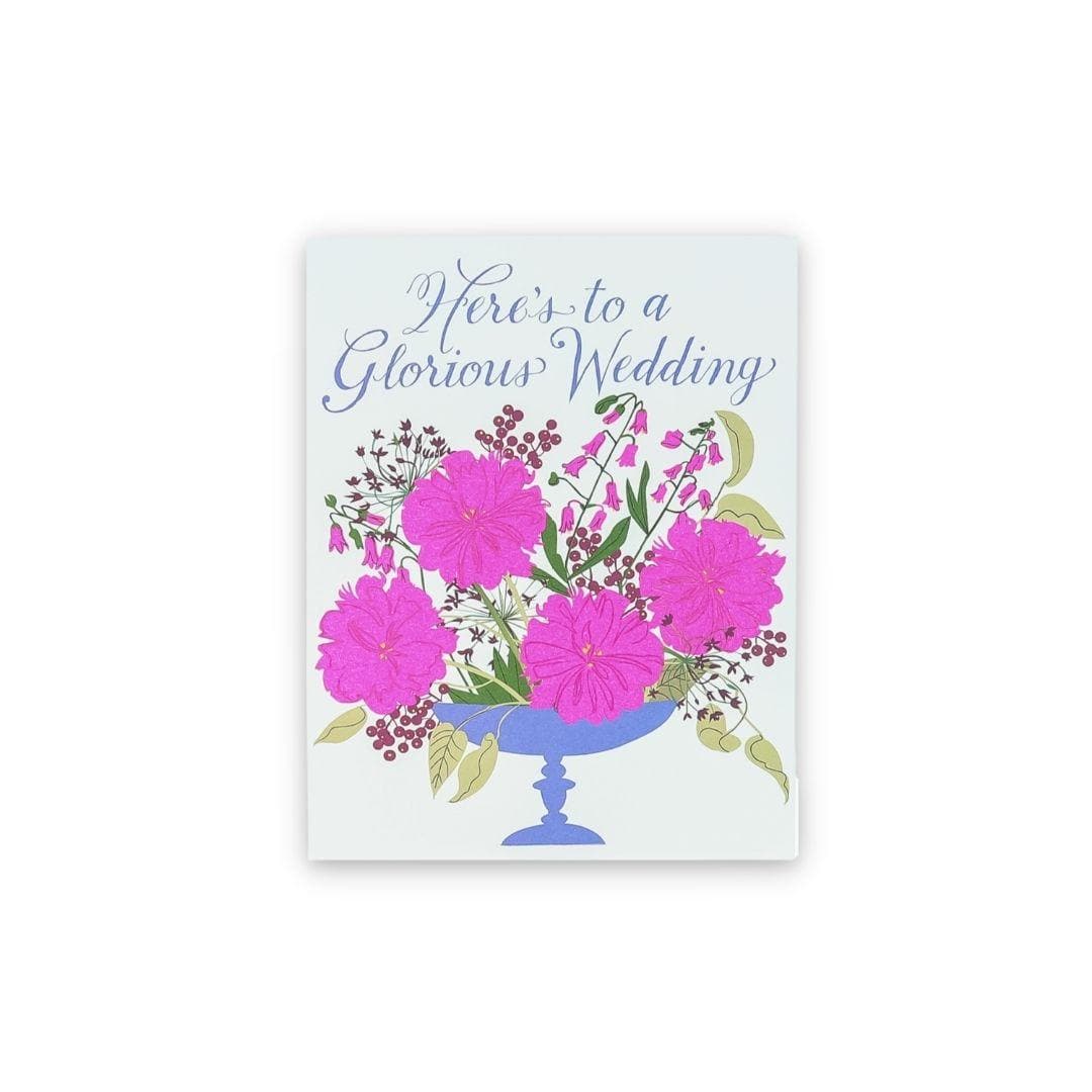 Glorious Wedding Card - Green Fresh Florals + Plants