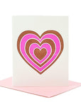 Gold and Pink Heart Card - Green Fresh Florals + Plants