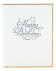 Gold Tipped Happy Birthday Card Green Fresh Florals + Plants