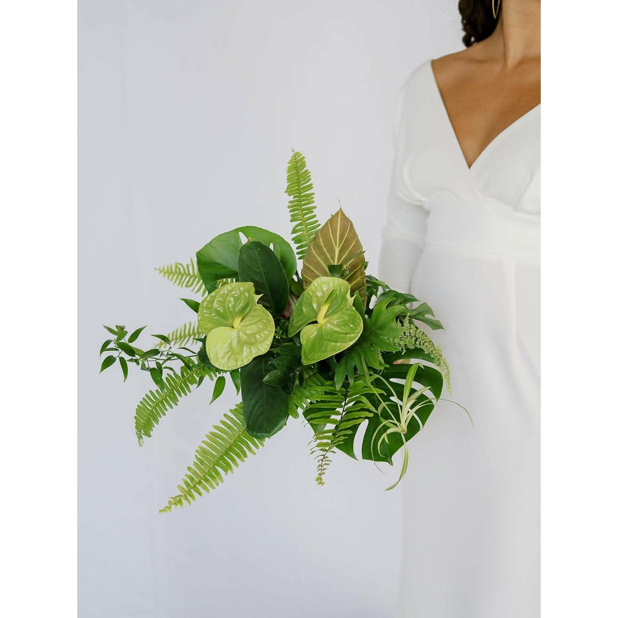 Green Monochrome A la Carte Bridal Bouquet - Green Fresh Florals + Plants