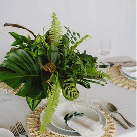 Green Monochrome A la Carte Centerpiece - Green Fresh Florals + Plants