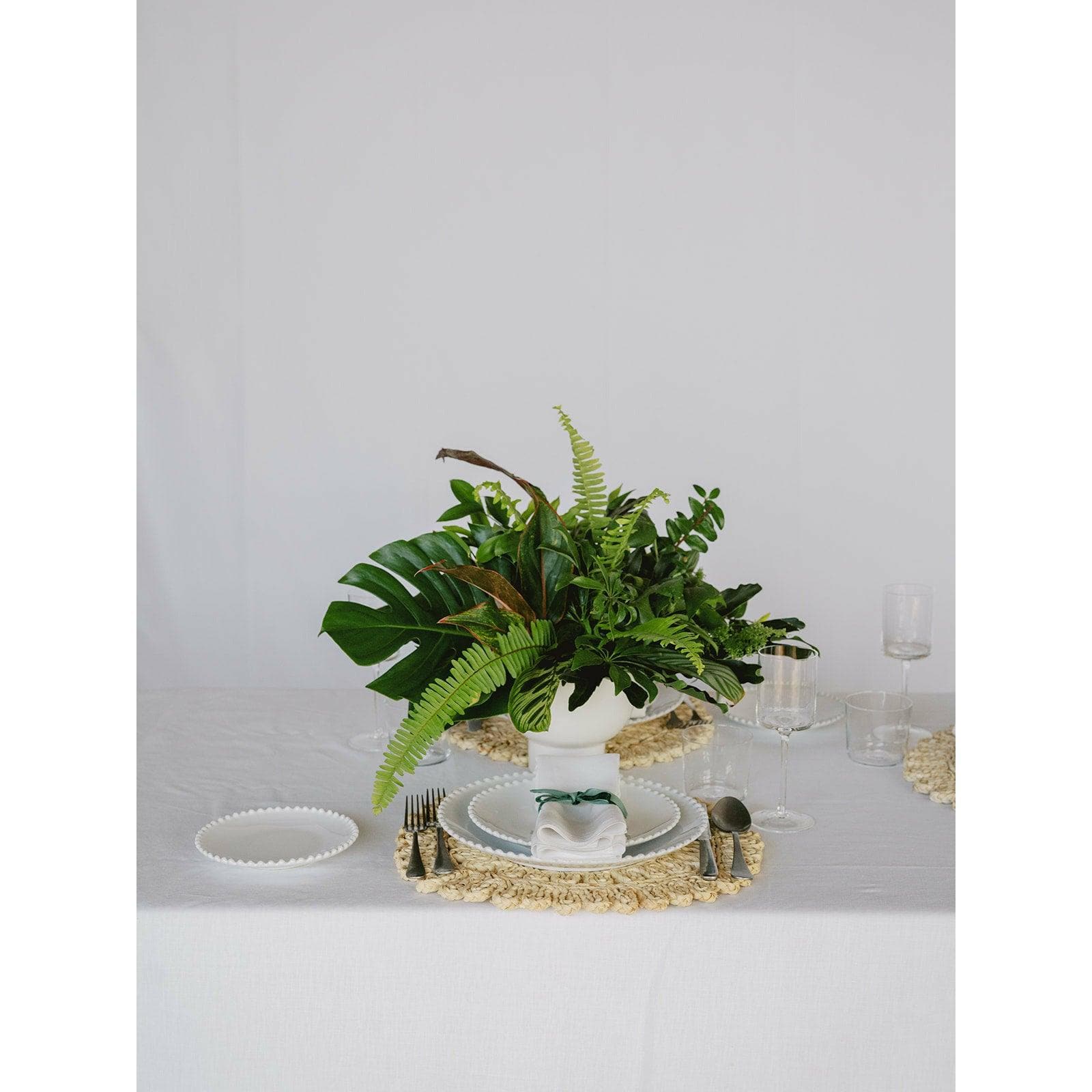 Green Monochrome A la Carte Centerpiece - Green Fresh Florals + Plants
