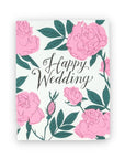 Happy Wedding Roses Card - Green Fresh Florals + Plants